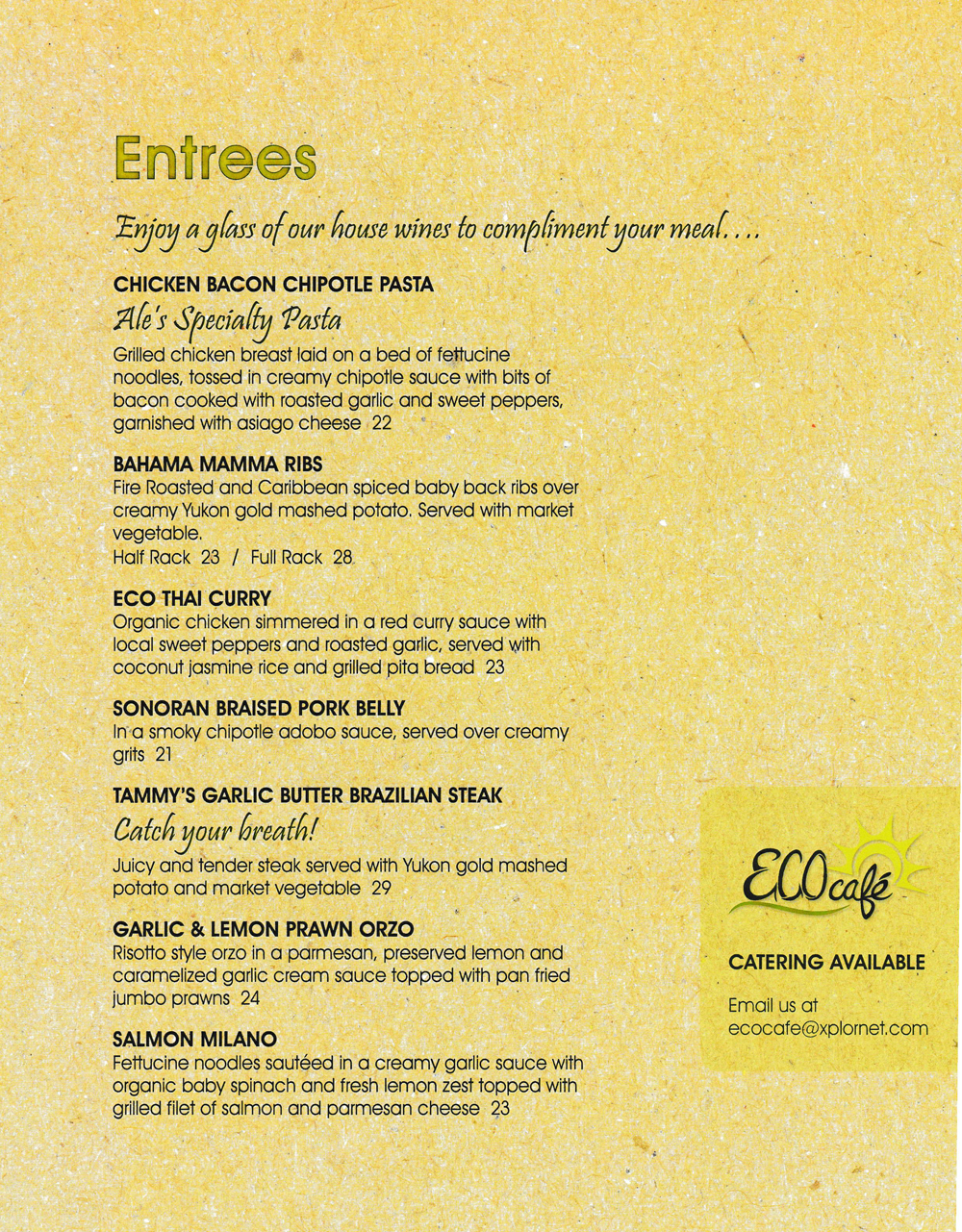 ECO-Entrees ECO-Entrees
